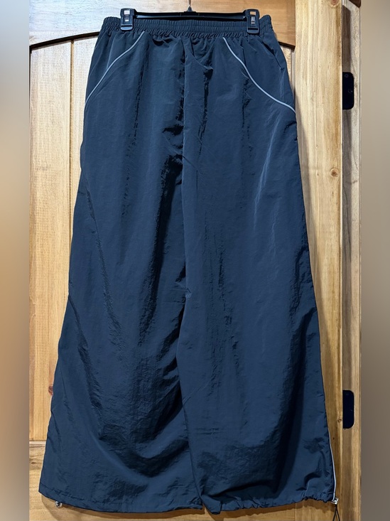 OQQ Pants - OQQ Black Wide-Leg Track Pants with Cinch Cuffs NWT
